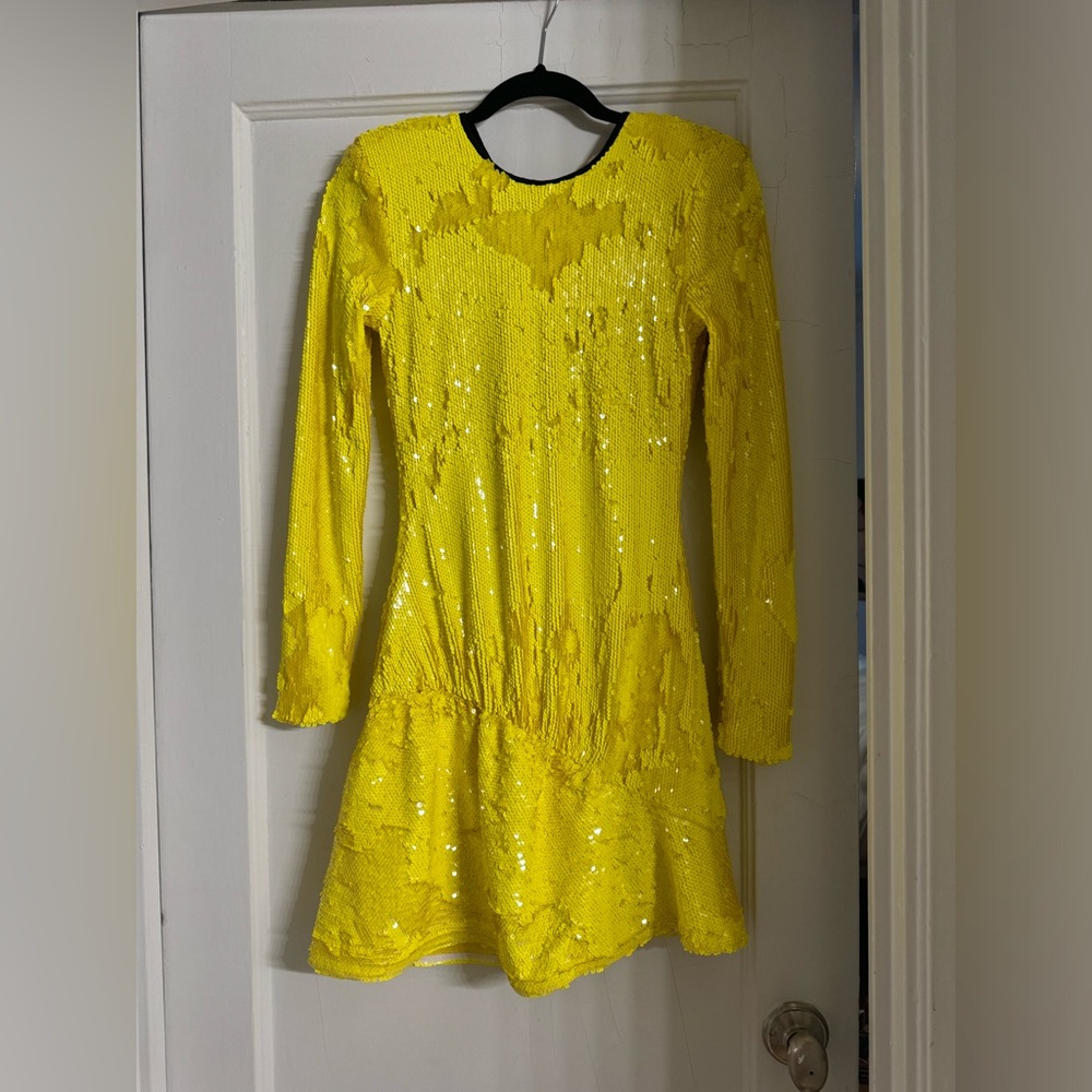 Brogger yellow sequined mini dress